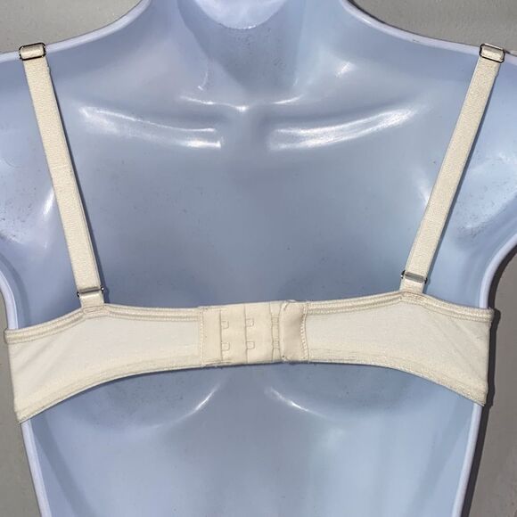 Soma Shadow Balconette Bra Off White Dotted Overlay Underwire Bra Size 34 D - Picture 7 of 9